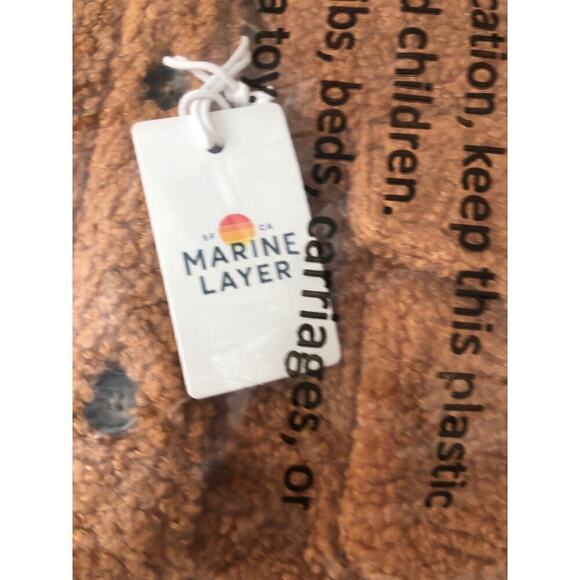 Marine Layer Eden Overshirt Cozy Sherpa Teddy Jacket Cashew Brown NWT XLarge - Picture 6 of 9